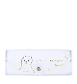 Чехол для очков прозрачный матовый Not happy today