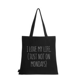 Сумка-шоппер I love myself just not on Mondays, черная