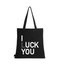 Сумка-шоппер I luck myself, черная