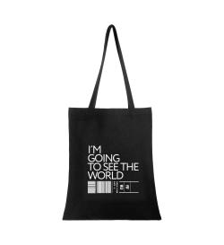 Сумка-шоппер I'm going to see the world, черная