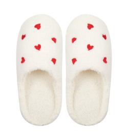 Тапочки Red hearts белые, 40-41