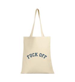 Сумка-шоппер Fck off, бежевая