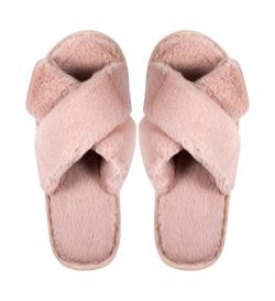 Тапочки меховые, розовые, 36-37