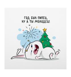 Открытка 10х10см 'Ты молодец'