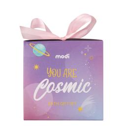 Набор SPA для тела 'Cosmic': соль для ванны 100г, бомбочка для ванны 100г, мочалка