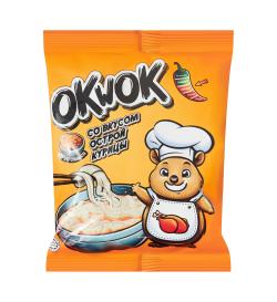 Лапша OkWok, острая курица с соусом сальса, 100 г