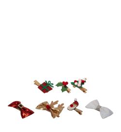 Набор заколок для волос, зажимы, Christmas, 7 шт
