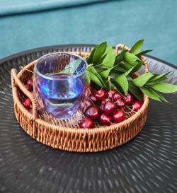 Корзина плетеная с ручками 25см