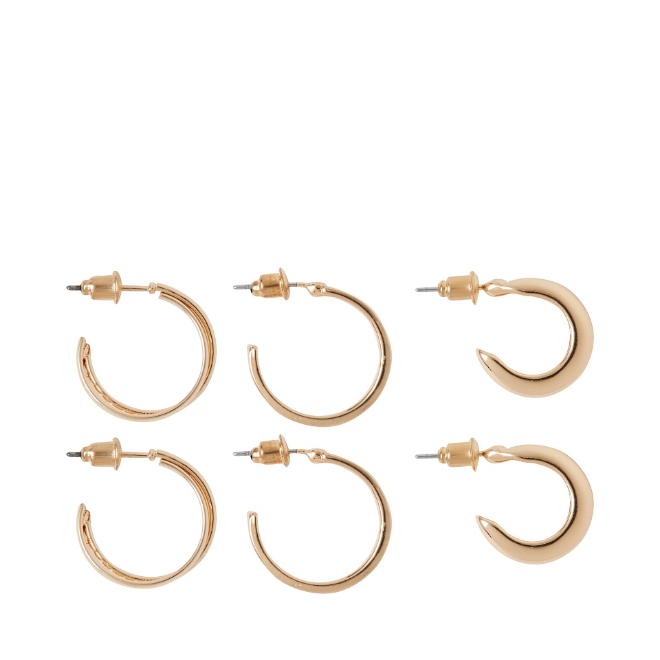 серьга 3-488840сб. сережки 3 пары. Hm accessories 2021. комплект невидимок цвет золотистый. комплект три серьги гвоздики.