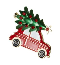 Брошь Christmas car