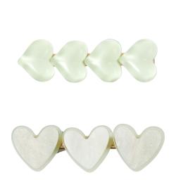 Набор заколок для волос, зажимы, Hearts, 2 шт