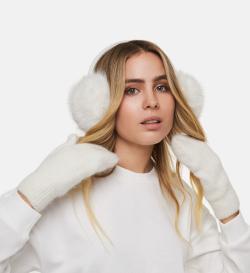 Наушники меховые, Fluffy Basic, кремовые