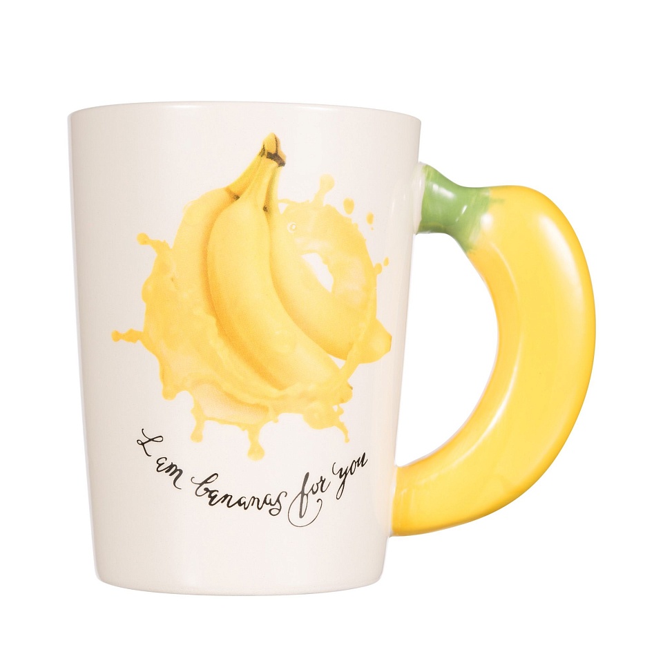 картина в кружке банан. кружка с ложкой в ручке. кружка "банан м". кружки с бананом. кружки с бананами.